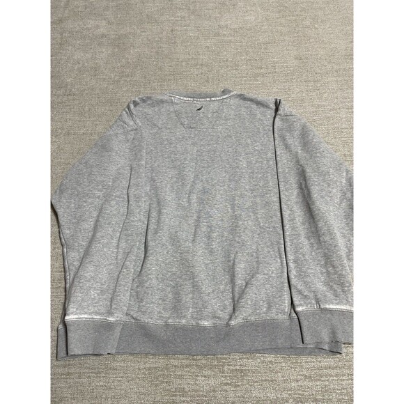 Nautica Sweater Men's Medium Gray Long Sleeve Pullover Cotton - Picture 9 of 10